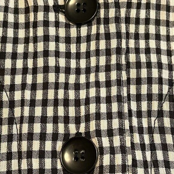 Norm Thompson Womens Blazer Black White Check Button Up Long Sleeve Sz XS - Picture 7 of 16